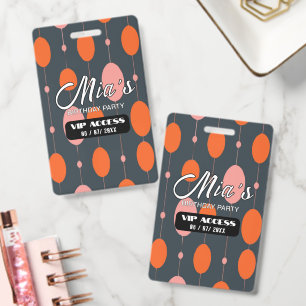 Personalized VIP Birthday Party Access Modern Badge