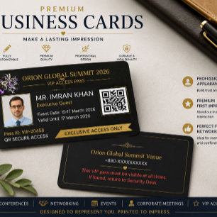 Personalized VIP Event ID Badge Pass