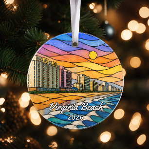 Personalized Virginia Beach Acrylic Ornament, Cust Ornament
