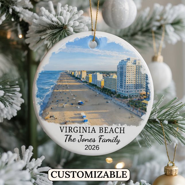 Personalized Virginia Beach Ornament, Virginia Ceramic Ornament (Creator Uploaded)
