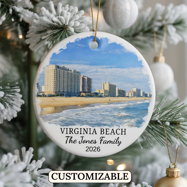 Personalized Virginia Beach Ornament, Virginia Ceramic Ornament (Creator Uploaded)