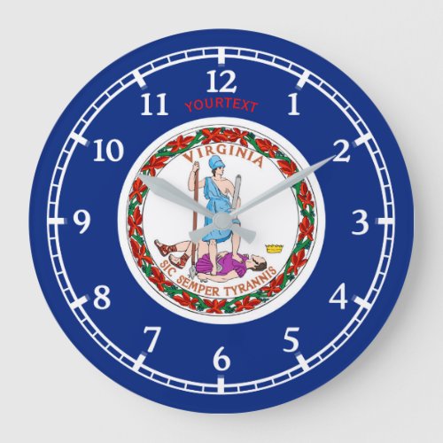 Personalized Virginia State Flag Design on a Large Clock