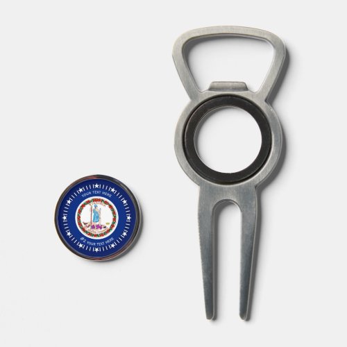 Personalized Virginia State Flag on a Divot Tool