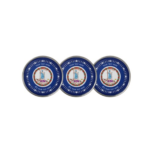 Personalized Virginia State Flag on a Golf Ball Marker