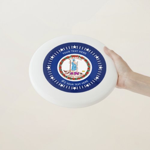 Personalized Virginia State Flag on a Wham_O Frisbee