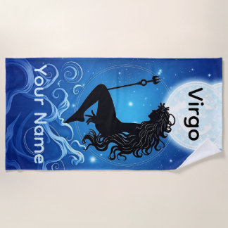 Personalized Virgo Astrology Sign Beach Towel