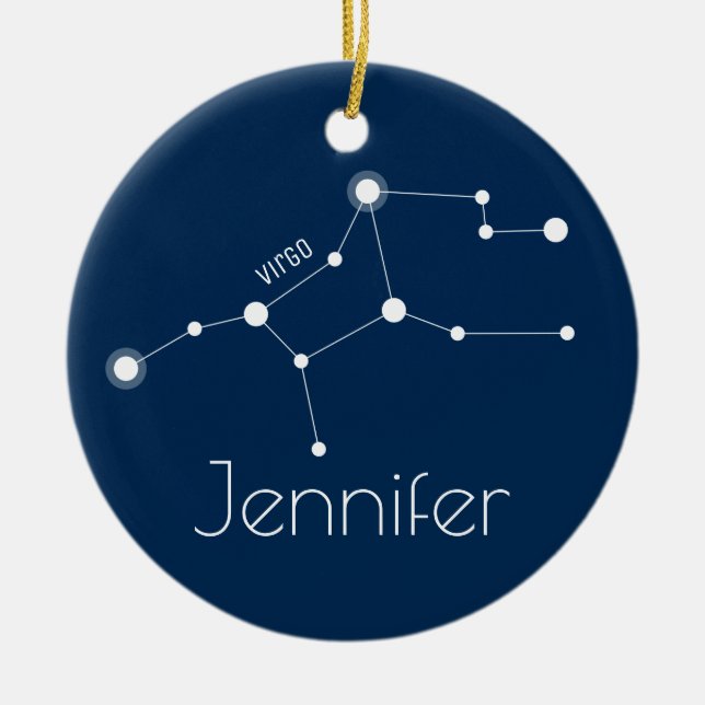 Personalized Virgo Constellation Ornament (Front)