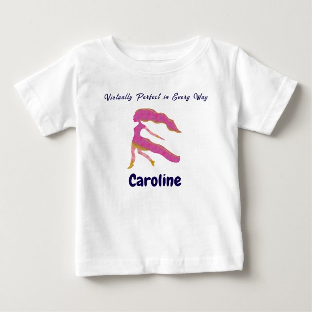 Personalized Virgo “Virtually Perfect” Toddler Art Baby T-Shirt (Front)