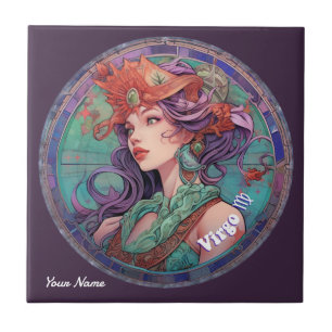 Personalized Virgo Zodiac Ceramic Tile