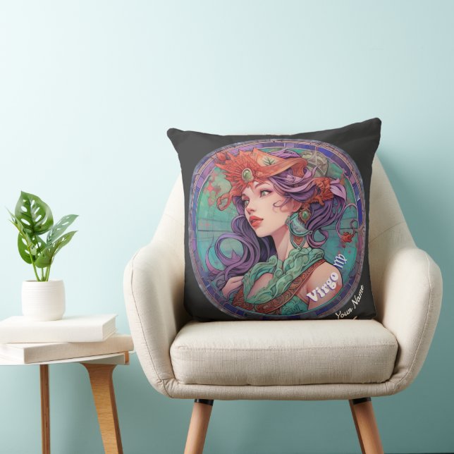 Personalized Virgo Zodiac  Throw Pillow (Chair)