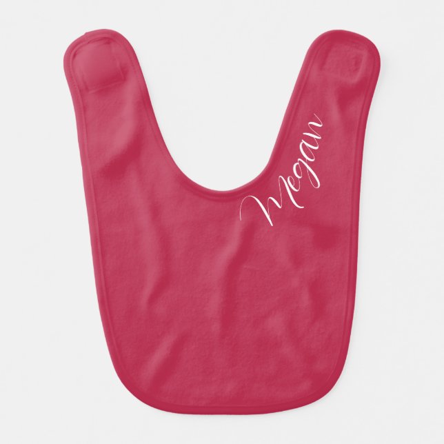 Personalized Viva Magenta  Baby Bib (Front)
