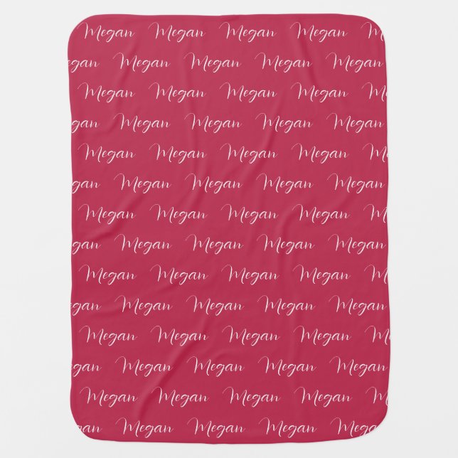 Personalized Viva Magenta  Baby Blanket (Front)
