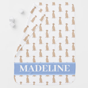 Personalized Vizsla Baby Blanket Blue & White