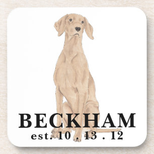 Personalized Vizsla Beverage Coaster