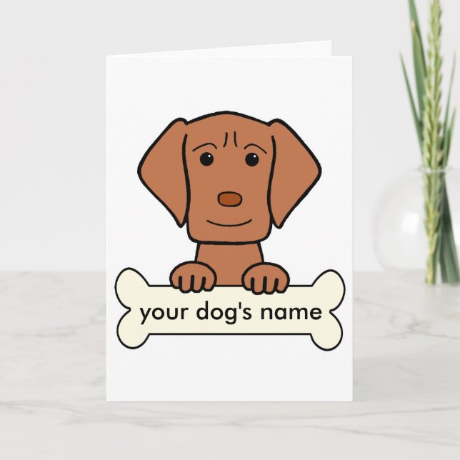 Personalized Vizsla Card (Front)