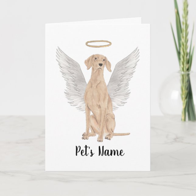 Personalized Vizsla Sympathy Memorial Card (Front)