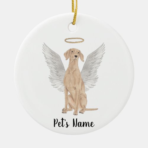 Personalized Vizsla Sympathy Memorial Ceramic Ornament