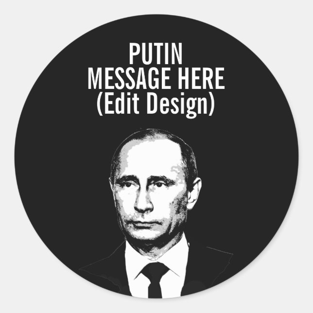 PERSONALIZED VLADIMIR PUTIN CLASSIC ROUND STICKER (Front)