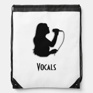 Personalized Vocals Female Singer Drawstring Bag