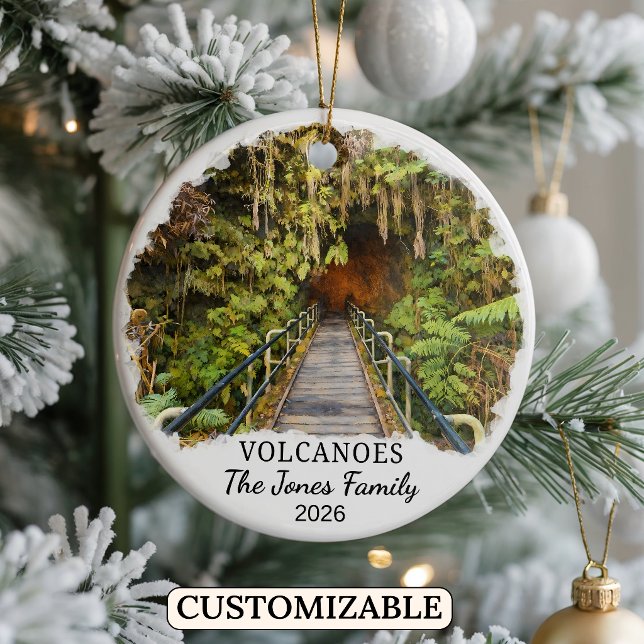 Personalized Volcanoes National Park Custom Hawaii Ceramic Ornament (Creator Uploaded)