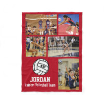 Personalized Volleyball 5 Photo Collage Name Team# Fleece Blanket Personalized Volleyball 5 Photo Collage Name Team# Fleece Blanket