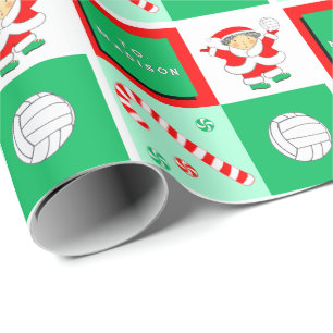 Personalized Volleyball Christmas Wrapping Paper