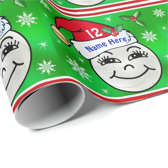 Personalized VOLLEYBALL Christmas Wrapping Paper (Roll Corner)