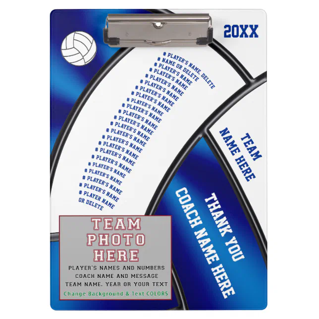 Personalized Volleyball Clipboards for Coaches Zazzle