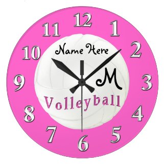 Personalized Volleyball Clock NAME and MONOGRAM