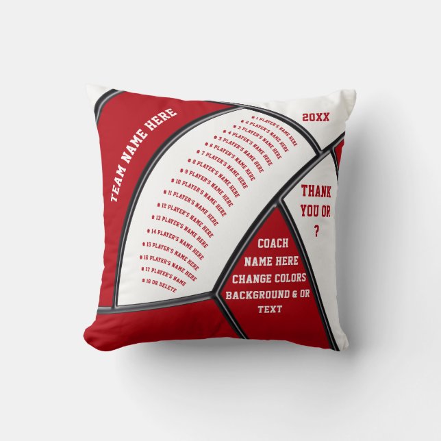 Personalized, Volleyball Coach Gift Ideas Throw Pillow (Front)