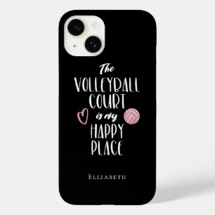 personalized volleyball court is my happy place Case-Mate iPhone 14 case
