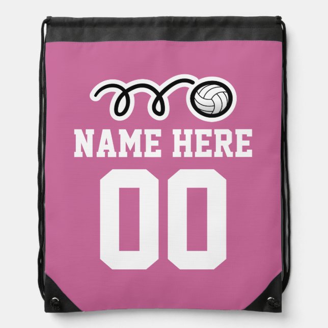 Personalized volleyball drawstring backpack bag (Front)