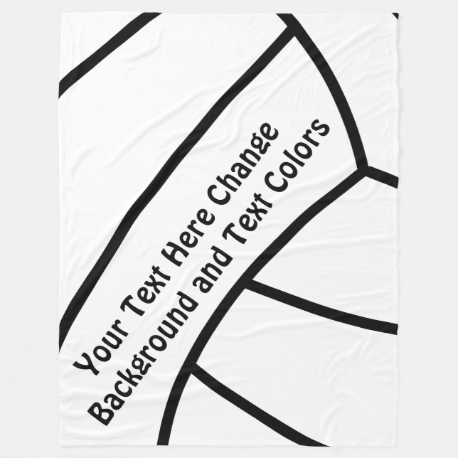 Personalized Volleyball Fleece Blanket Your COLORS (Front)
