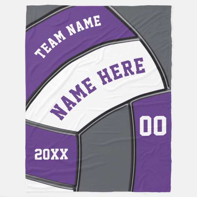Personalized Volleyball Fleece Throw Blanket (Front)
