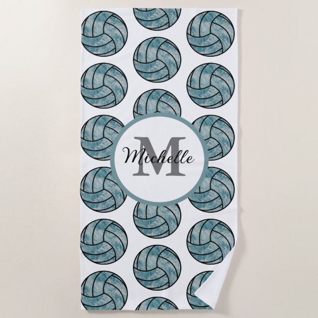 Personalized Volleyball,Gift For Volleyball Player Beach Towel (Front)