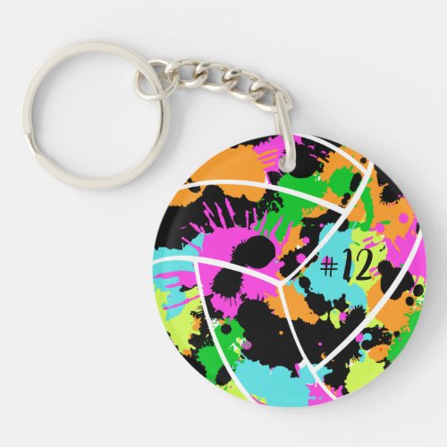 Personalized Volleyball Gift Idea Sports Number Keychain