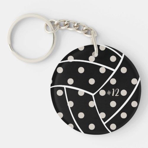 Personalized Volleyball Gift Idea Sports Number Keychain