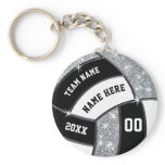Personalized Volleyball Gift Ideas, Black, White Keychain Personalized Volleyball Gift Ideas, Black, White Keychain