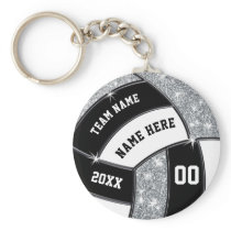 Personalized Volleyball Gift Ideas, Black, White Keychain Personalized Volleyball Gift Ideas, Black, White Keychain