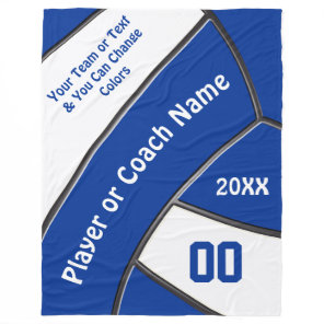 Personalized Volleyball Gifts for Players or Coach Fleece Blanket