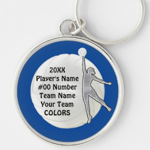 Personalized Volleyball Gifts TEAM COLORS, TEXT Keychain