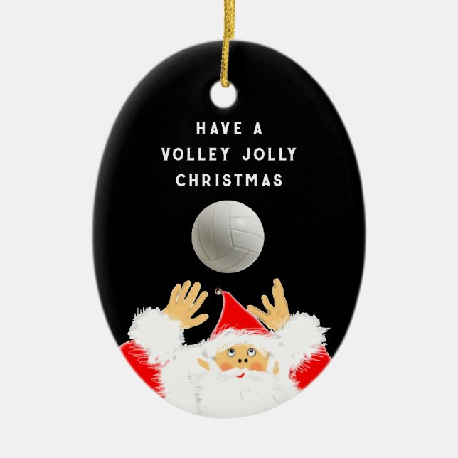 Personalized Volleyball Keepsake Ceramic Ornament (Front)