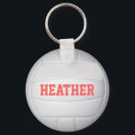 Personalized Volleyball Keychain<br><div class="desc">Customize this volleyball keychain by changing the player name,  font or text color.</div>