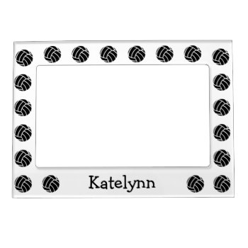 Personalized Volleyball Magnetic Photo Frame by stripedhope at Zazzle