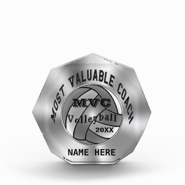 PERSONALIZED Volleyball Most Valuable Coach Award (Front)