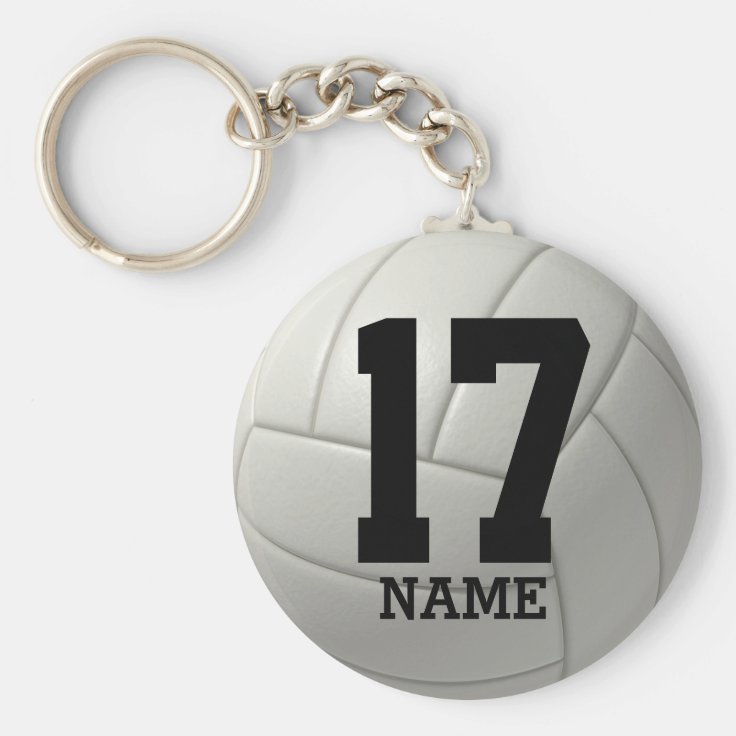Personalized Volleyball (name & number) Keychain Zazzle
