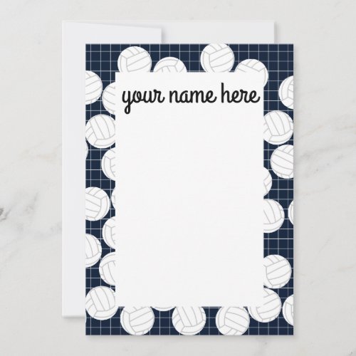 Personalized Volleyball Notecards