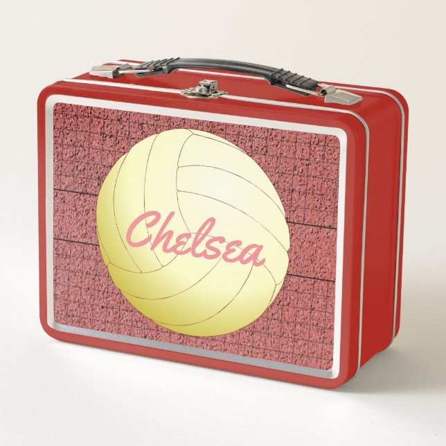 Personalized Volleyball On-Field Metal Lunchbox (Front)