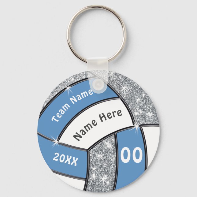 Personalized Volleyball Party Favors Gifts, CHEAP Keychain (Front)