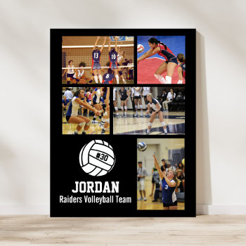 Personalized Volleyball Photo Collage Name Team # Poster by colorfulgalshop at Zazzle
